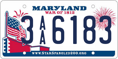 MD license plate 3AA6183