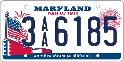 MD license plate 3AA6185