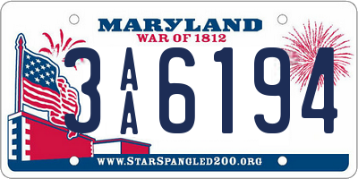 MD license plate 3AA6194