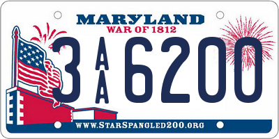 MD license plate 3AA6200