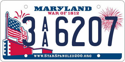 MD license plate 3AA6207