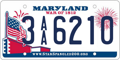 MD license plate 3AA6210