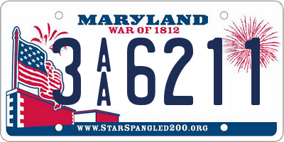 MD license plate 3AA6211