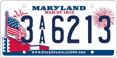 MD license plate 3AA6213