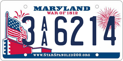 MD license plate 3AA6214