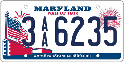 MD license plate 3AA6235