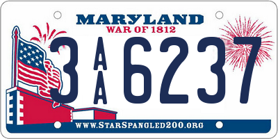 MD license plate 3AA6237