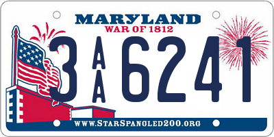 MD license plate 3AA6241