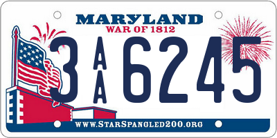 MD license plate 3AA6245