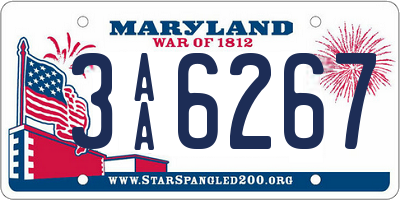 MD license plate 3AA6267