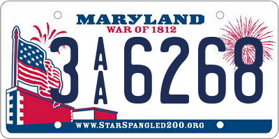 MD license plate 3AA6268