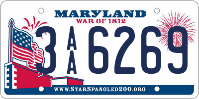 MD license plate 3AA6269