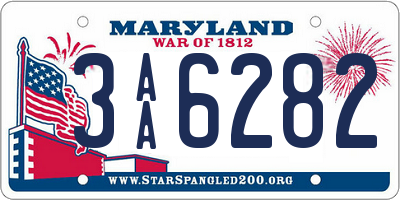 MD license plate 3AA6282