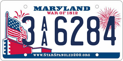 MD license plate 3AA6284