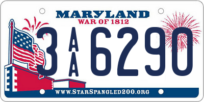 MD license plate 3AA6290