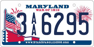 MD license plate 3AA6295