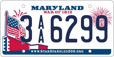 MD license plate 3AA6299