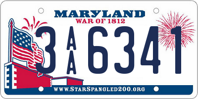 MD license plate 3AA6341