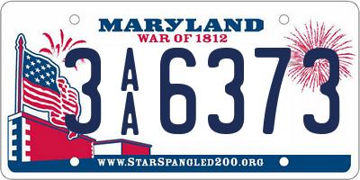 MD license plate 3AA6373