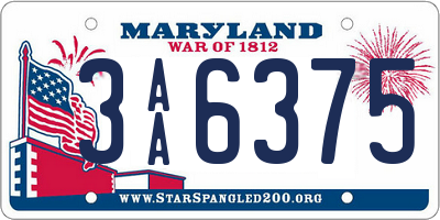 MD license plate 3AA6375