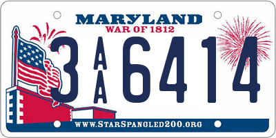 MD license plate 3AA6414