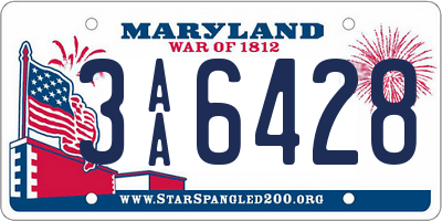 MD license plate 3AA6428