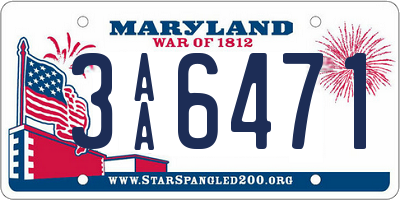 MD license plate 3AA6471