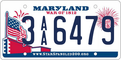 MD license plate 3AA6479