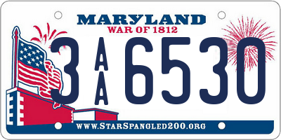 MD license plate 3AA6530