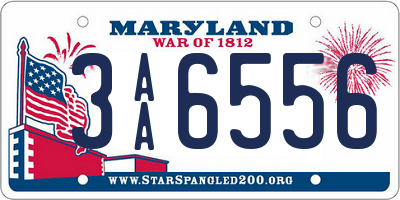 MD license plate 3AA6556