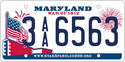 MD license plate 3AA6563