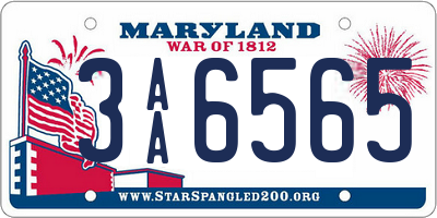 MD license plate 3AA6565