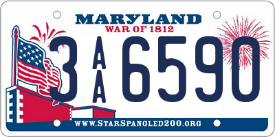 MD license plate 3AA6590