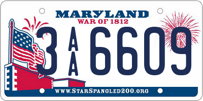 MD license plate 3AA6609