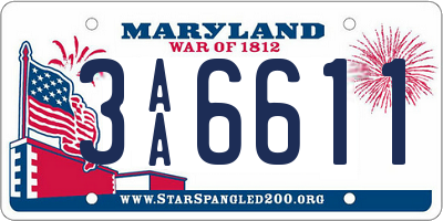 MD license plate 3AA6611