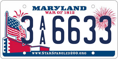 MD license plate 3AA6633