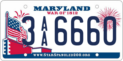 MD license plate 3AA6660