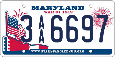 MD license plate 3AA6697