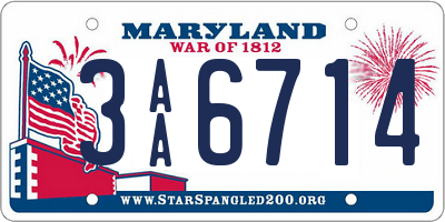 MD license plate 3AA6714