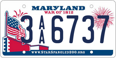 MD license plate 3AA6737