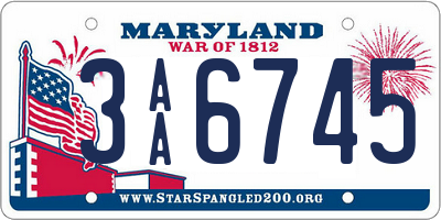MD license plate 3AA6745