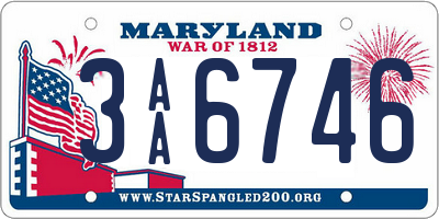 MD license plate 3AA6746