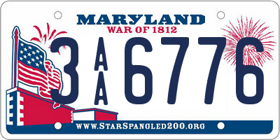 MD license plate 3AA6776