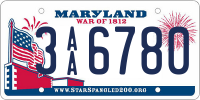 MD license plate 3AA6780