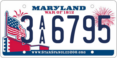 MD license plate 3AA6795