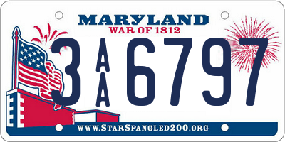 MD license plate 3AA6797