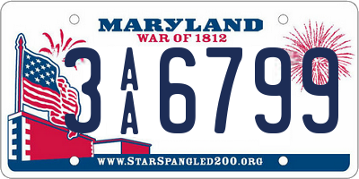 MD license plate 3AA6799