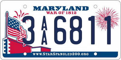 MD license plate 3AA6811