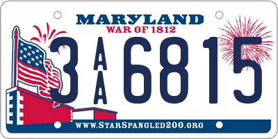 MD license plate 3AA6815