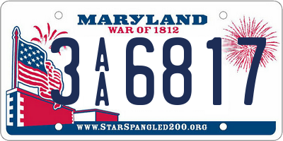 MD license plate 3AA6817